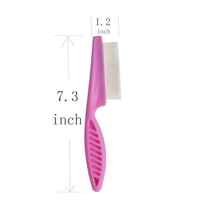 zYoung Stainless Steel Fine Tooth Comb – Professional Dandruff Remover & Scalp Grooming Tool (Pink, 7.3 x 1.8 Inch)