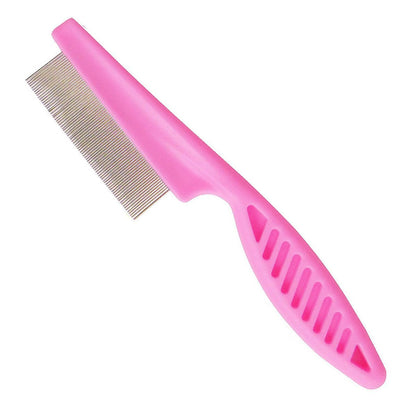 zYoung Stainless Steel Fine Tooth Comb – Professional Dandruff Remover & Scalp Grooming Tool (Pink, 7.3 x 1.8 Inch)