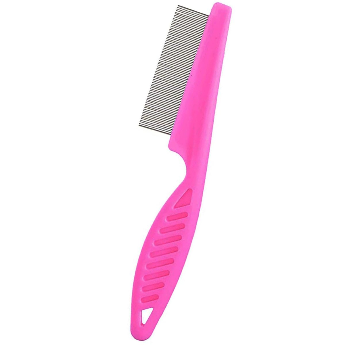 zYoung Stainless Steel Fine Tooth Comb – Professional Dandruff Remover & Scalp Grooming Tool (Pink, 7.3 x 1.8 Inch) - görsel 1