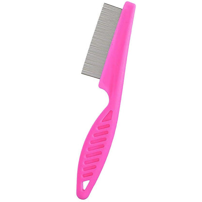 zYoung Stainless Steel Fine Tooth Comb – Professional Dandruff Remover & Scalp Grooming Tool (Pink, 7.3 x 1.8 Inch)