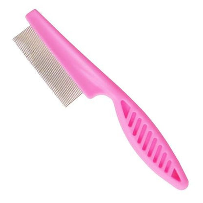 zYoung Stainless Steel Fine Tooth Comb – Professional Dandruff Remover & Scalp Grooming Tool (Pink, 7.3 x 1.8 Inch)