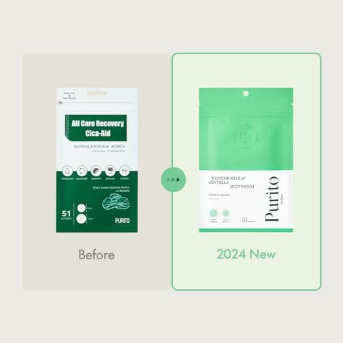 PURITO SEOUL Wonder Releaf Centella Spot Patch - Soothing Pimple Patches for Sensitive Skin, K-Beauty, 51 Count - görsel 4