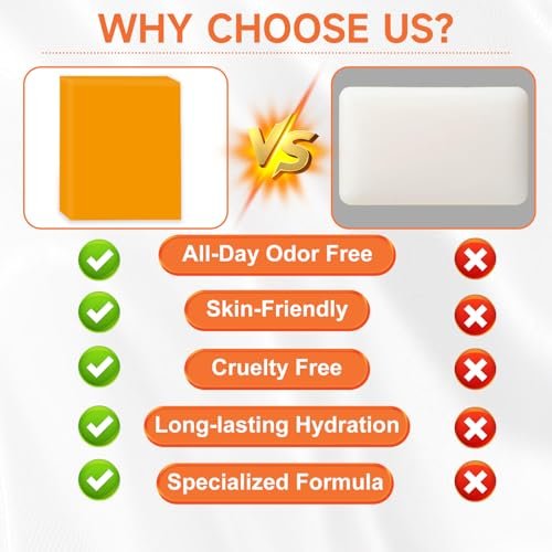 yoniagood 3 Pack Persimmon Soap Bar for Body Odor Control, Natural Deodorant Body Bar Soap for Old People Smell, Organic Eliminating Odor Wash Soap for Women & Men - görsel 14