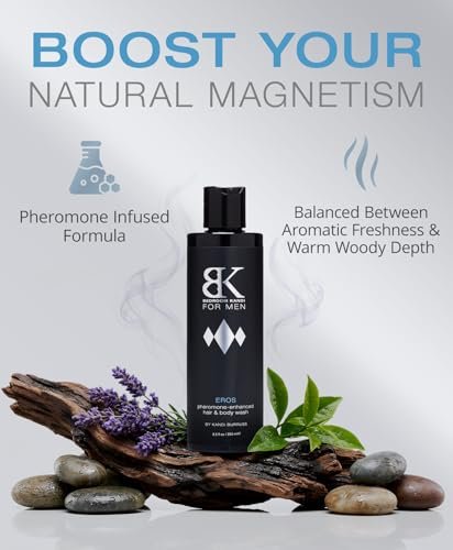 Bedroom Kandi for Men Body Wash 8.5 Fl Oz – Pheromone Infused Moisturizing & Deodorizing Formula with Aloe, Shea Butter & Essential Oils for Smooth Skin & All Day Freshness Avelisse