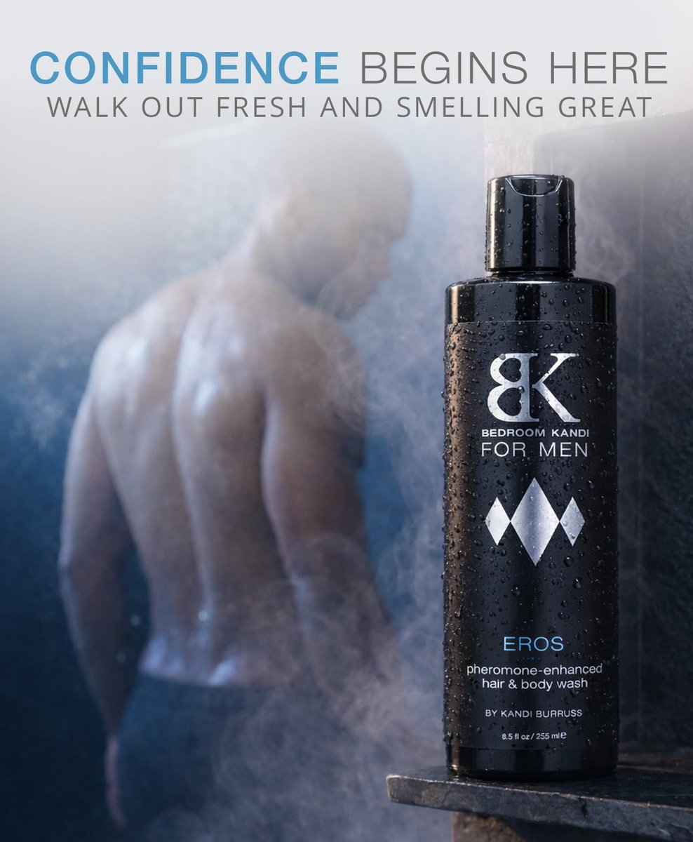 Bedroom Kandi for Men Body Wash 8.5 Fl Oz – Pheromone Infused Moisturizing & Deodorizing Formula with Aloe, Shea Butter & Essential Oils for Smooth Skin & All Day Freshness Avelisse