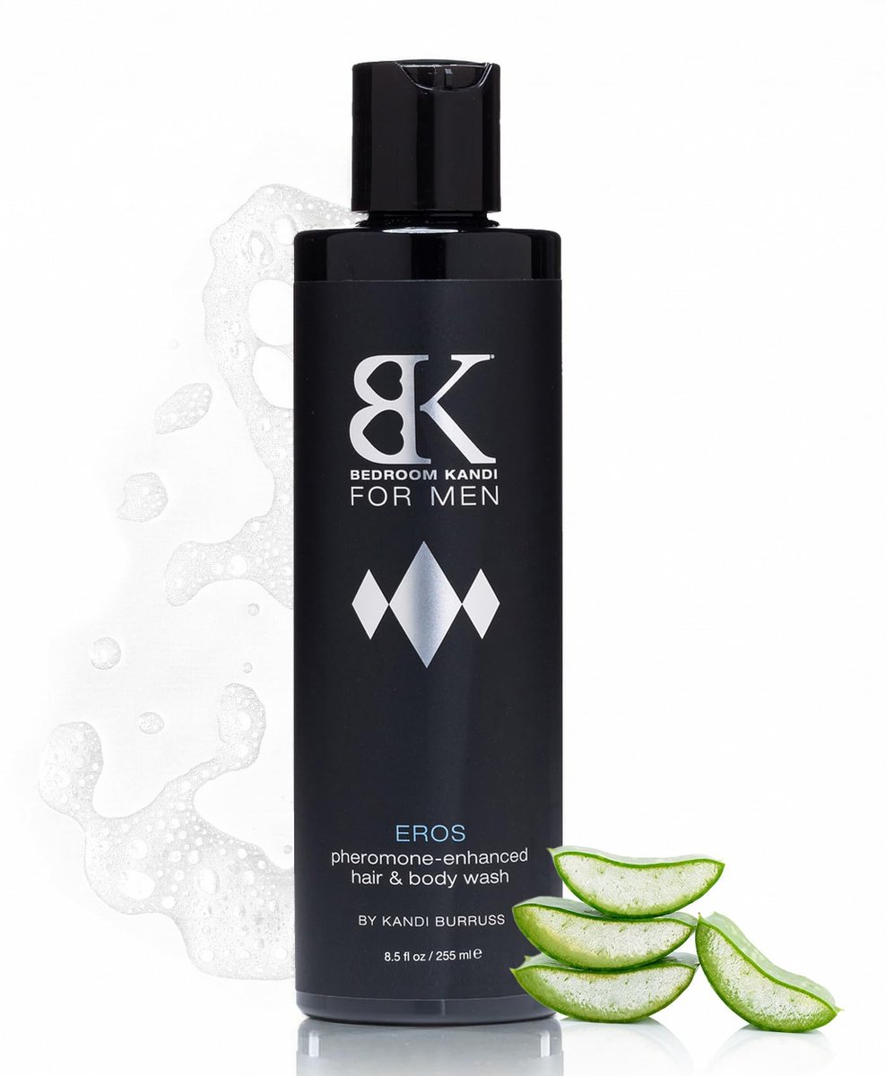 Bedroom Kandi for Men Body Wash 8.5 Fl Oz – Pheromone Infused Moisturizing & Deodorizing Formula with Aloe, Shea Butter & Essential Oils for Smooth Skin & All Day Freshness Avelisse