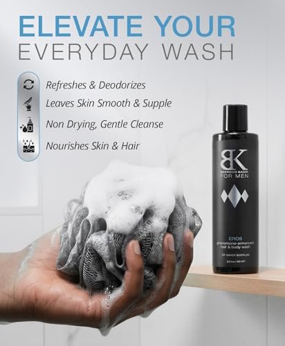 Bedroom Kandi for Men Body Wash 8.5 Fl Oz – Pheromone Infused Moisturizing & Deodorizing Formula with Aloe, Shea Butter & Essential Oils for Smooth Skin & All Day Freshness Avelisse