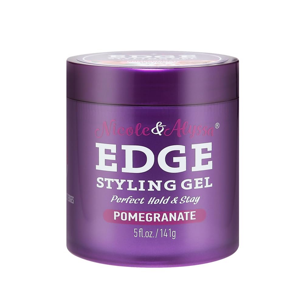 Nicole & Alyssa Edge Control Gel 5oz – Pomegranate Extract, Long-Lasting Hold, No-Flake Formula, Sleek Finish Avelisse