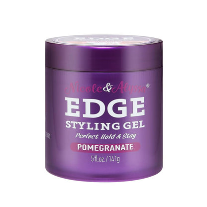 Nicole & Alyssa Edge Control Gel 5oz – Pomegranate Extract, Long-Lasting Hold, No-Flake Formula, Sleek Finish Avelisse