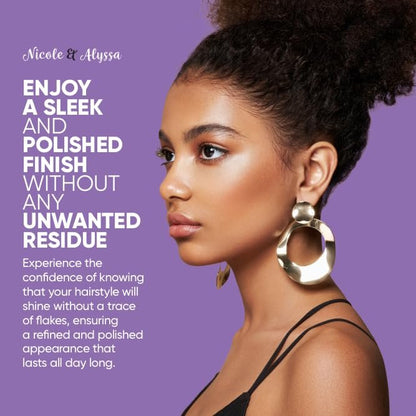 Nicole & Alyssa Edge Control Gel 5oz – Pomegranate Extract, Long-Lasting Hold, No-Flake Formula, Sleek Finish Avelisse