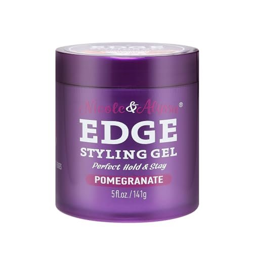 Nicole & Alyssa Edge Control Gel 5oz – Pomegranate Extract, Long-Lasting Hold, No-Flake Formula, Sleek Finish Avelisse
