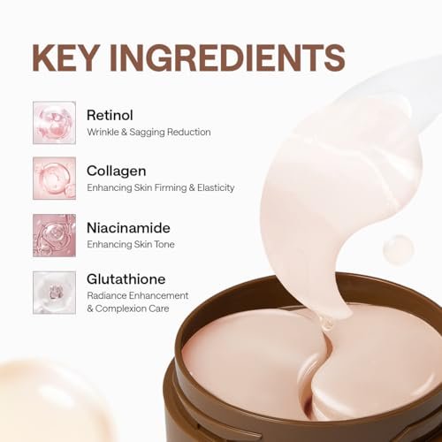Mediheal Retinol Collagen Under Eye Patches - Korean Hydrogel Eye Pads (60 Patches) with 95% Retinol & Collagen - Improves Puffy Eyes & Dark Circles - Non Irritating, Encapsulated Retinol Avelisse