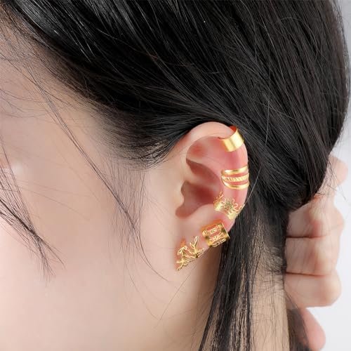 Prasacco 50 Pieces Gold Hair Jewelry for Braids & Dreadlocks - Metal Rings, Cuffs & Clips for Women and Girls - görsel 10