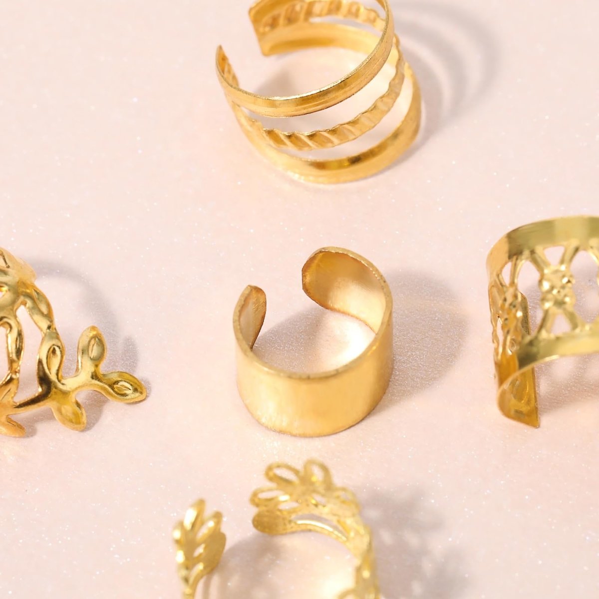Prasacco 50 Pieces Gold Hair Jewelry for Braids & Dreadlocks - Metal Rings, Cuffs & Clips for Women and Girls - görsel 5