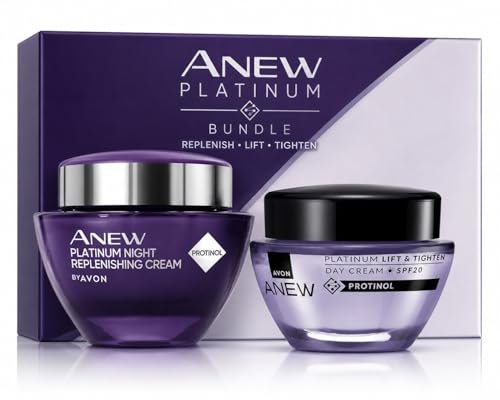 AVON Anew Platinum DAY and NIGHT Cream (Two Pack Set) – Anti-Aging Face Moisturizer Duo Avelisse