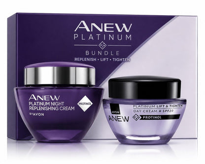 AVON Anew Platinum DAY and NIGHT Cream (Two Pack Set) – Anti-Aging Face Moisturizer Duo Avelisse