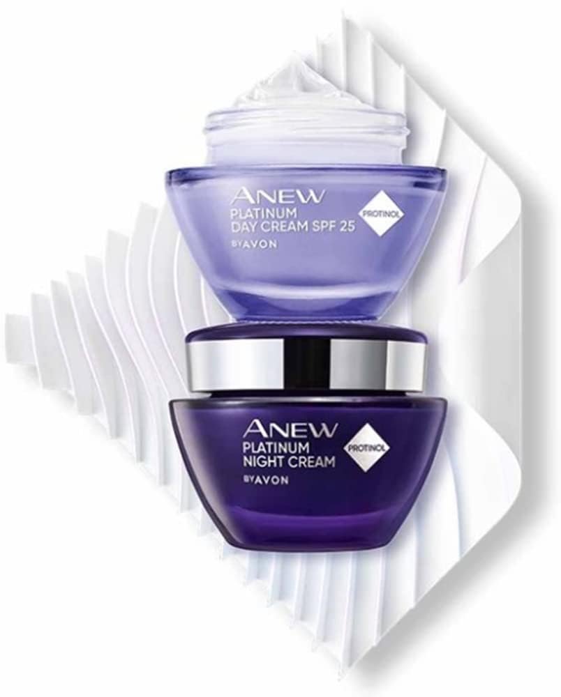 AVON Anew Platinum DAY and NIGHT Cream (Two Pack Set) – Anti-Aging Face Moisturizer Duo Avelisse