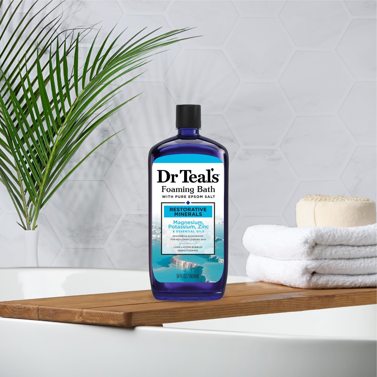 Dr Teal's Foaming Bath with Pure Epsom Salt, Restorative Minerals with Magnesium, Potassium, Zinc & Essential Oils, 34 fl oz (Pack of 4) - görsel 11