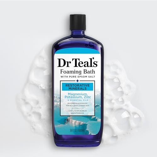 Dr Teal's Foaming Bath with Pure Epsom Salt, Restorative Minerals with Magnesium, Potassium, Zinc & Essential Oils, 34 fl oz (Pack of 4) - görsel 14