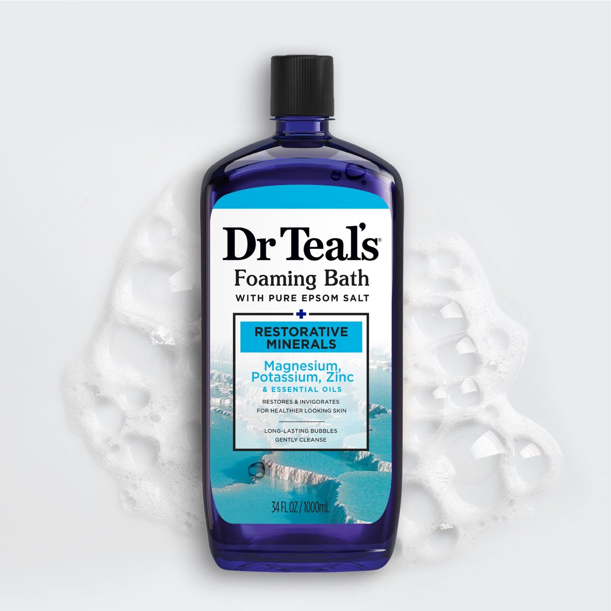 Dr Teal's Foaming Bath with Pure Epsom Salt, Restorative Minerals with Magnesium, Potassium, Zinc & Essential Oils, 34 fl oz (Pack of 4) - görsel 13