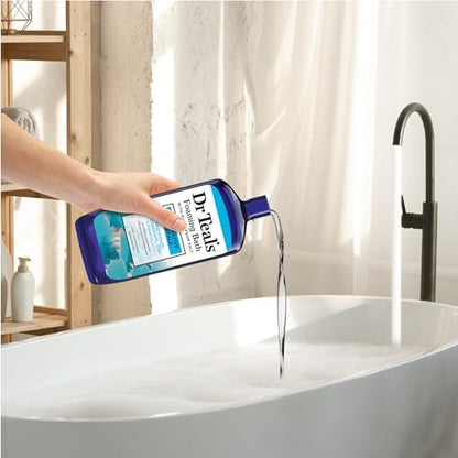 Dr Teal's Foaming Bath with Pure Epsom Salt, Restorative Minerals with Magnesium, Potassium, Zinc & Essential Oils, 34 fl oz (Pack of 4)