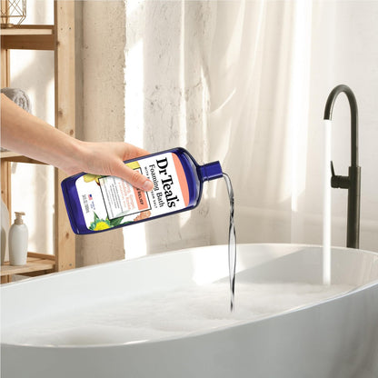Dr Teal's Foaming Bath with Pure Epsom Salt, Stress Relief with Ginseng & Ginger, 34 fl oz (Pack of 4) Avelisse