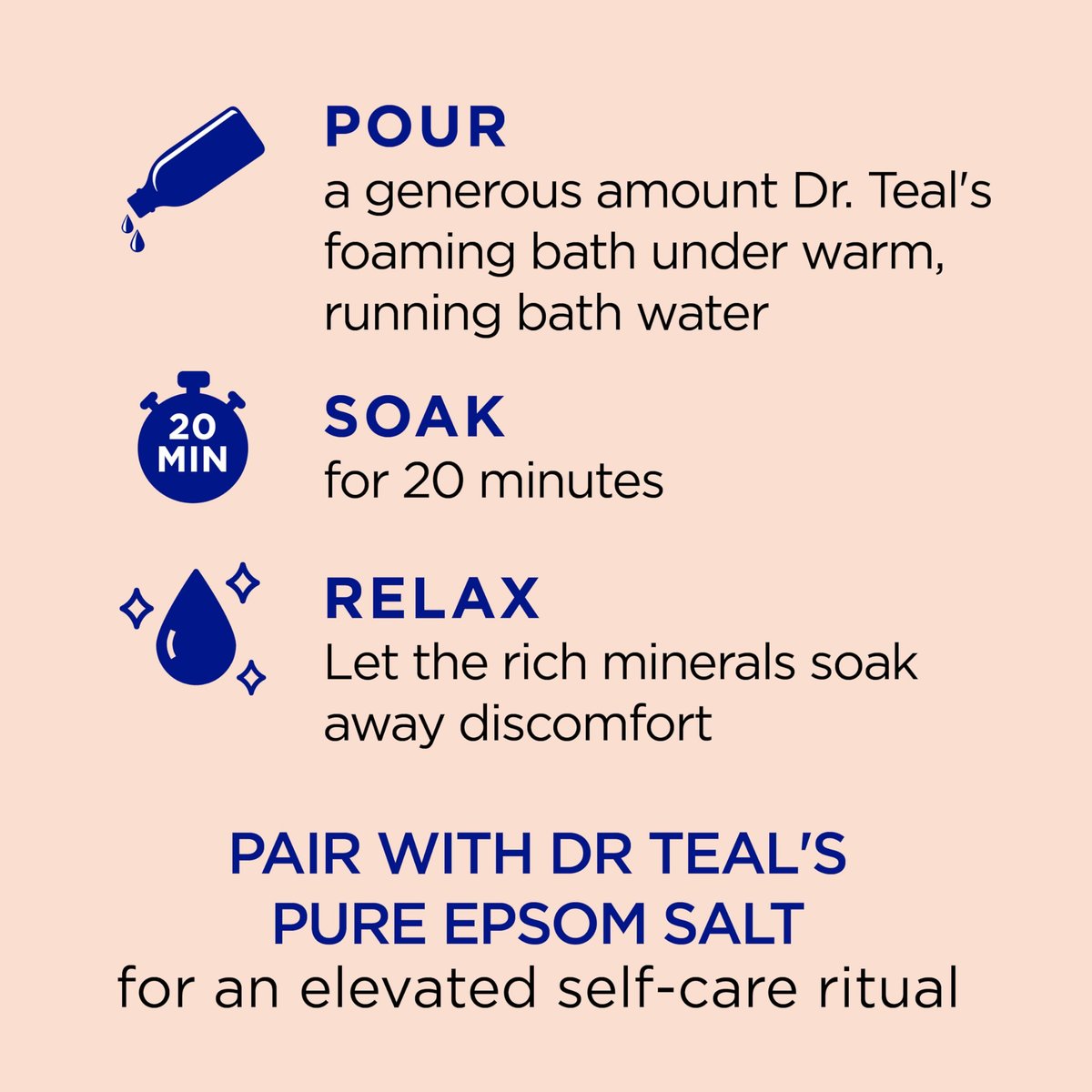 Dr Teal's Foaming Bath with Pure Epsom Salt, Stress Relief with Ginseng & Ginger, 34 fl oz (Pack of 4) Avelisse