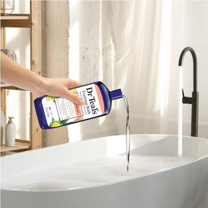 Dr Teal's Foaming Bath with Pure Epsom Salt, Stress Relief with Ginseng & Ginger, 34 fl oz (Pack of 4) Avelisse