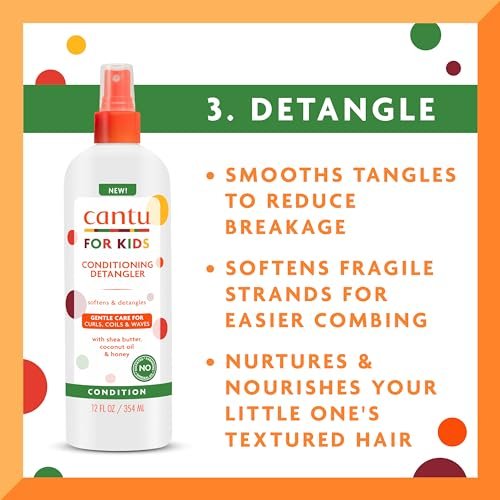 Cantu Care for Kids Haircare Regimen Set - Large Size Shampoo, Conditioner, Detangler & Leave-In Conditioner (Pack of 4, 13.5 oz Each) Avelisse
