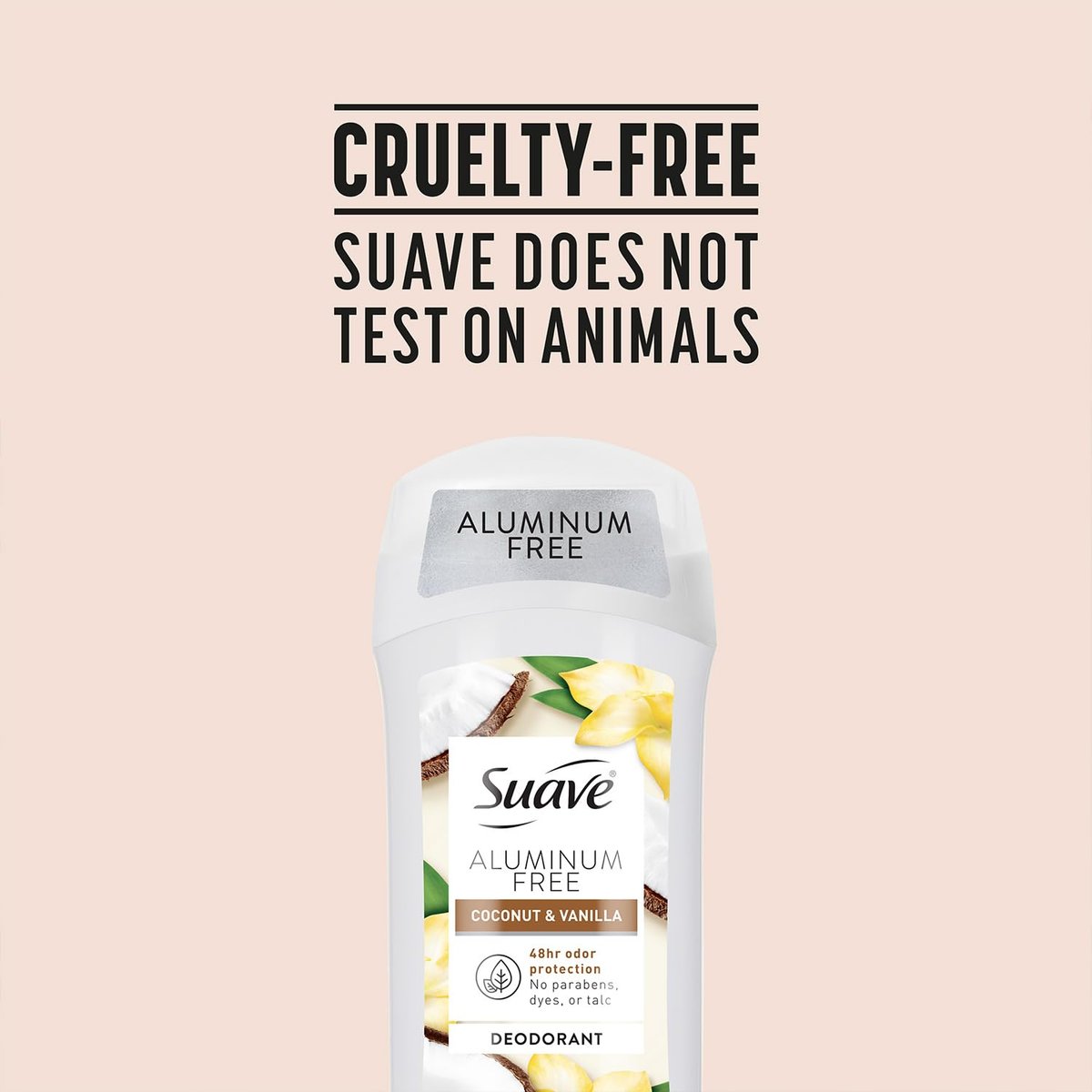 Suave Aluminum-Free Deodorant for Women, Coconut & Vanilla, 2.6 oz (Pack of 2) Avelisse