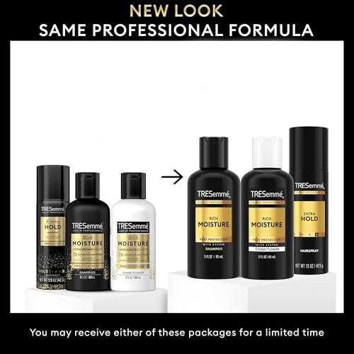 TRESemmé Travel Essentials for Hair Care – Rich Moisture Shampoo, Conditioner & Extra Hold Hairspray for Heat Protection & 24H Frizz Control - görsel 6