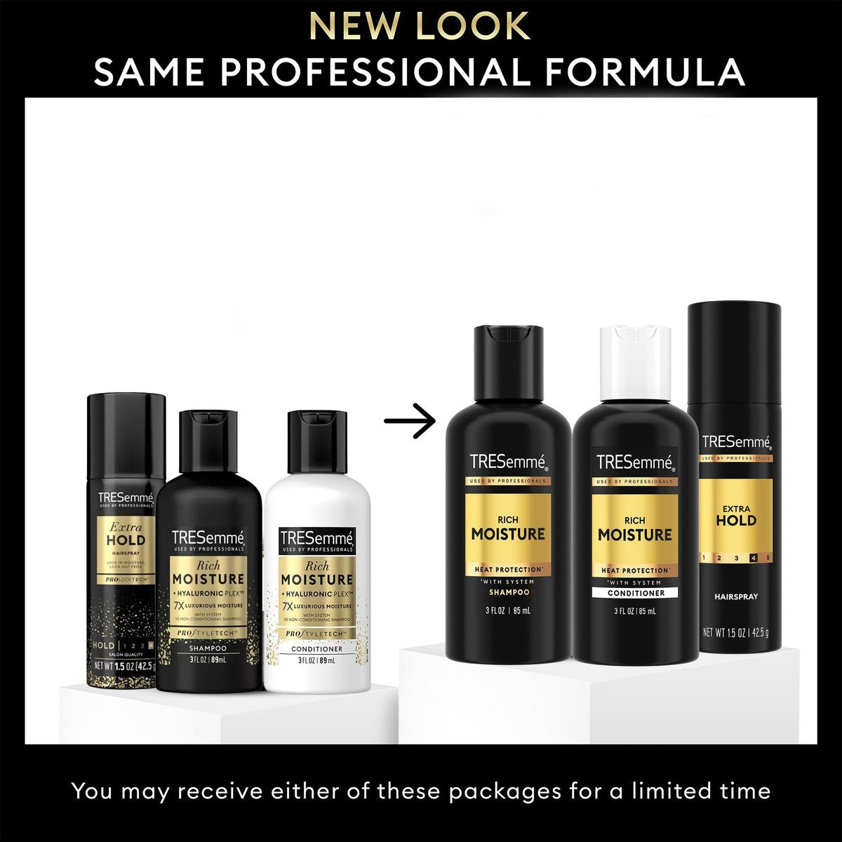 TRESemmé Travel Essentials for Hair Care – Rich Moisture Shampoo, Conditioner & Extra Hold Hairspray for Heat Protection & 24H Frizz Control - görsel 5