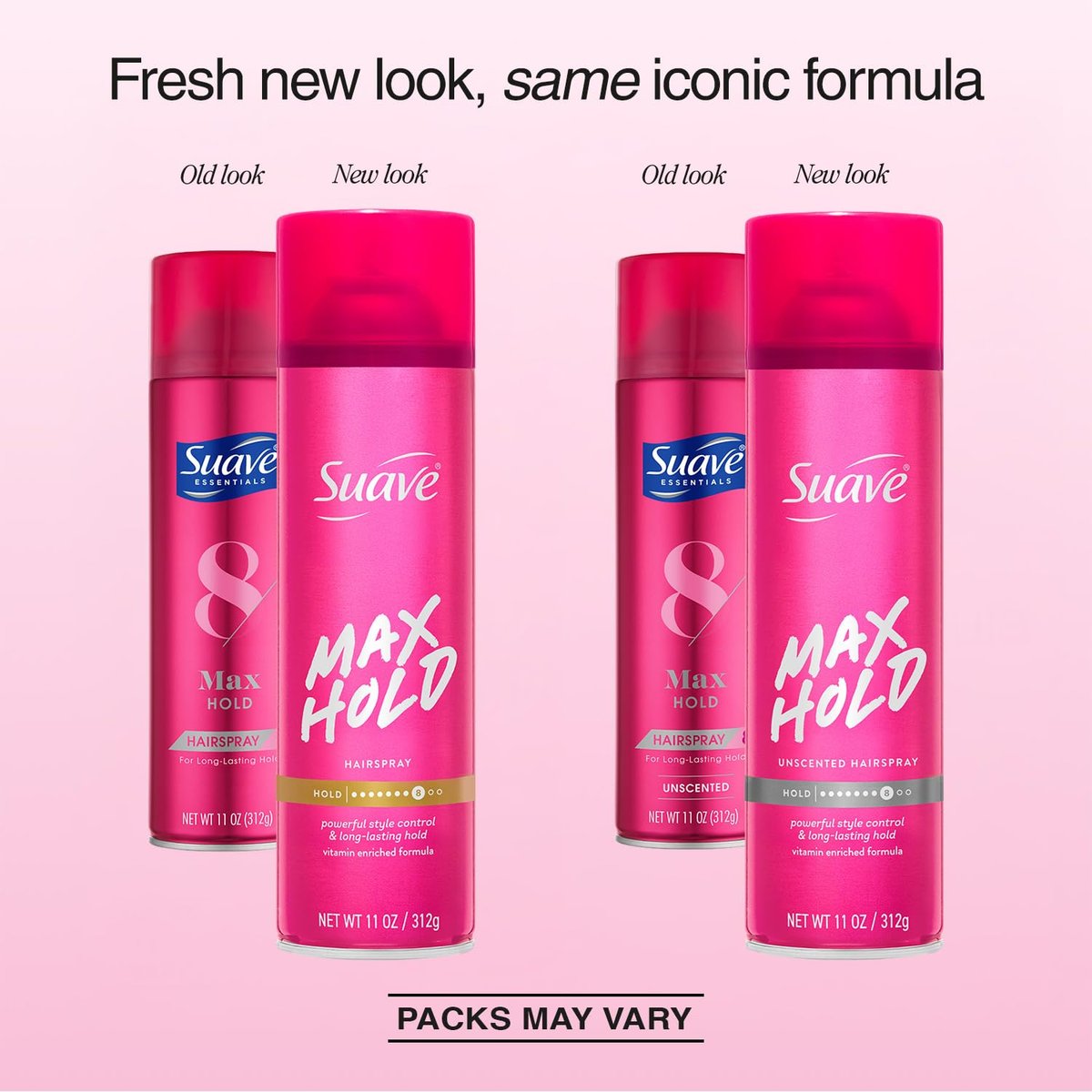 Suave Max Hold Hairspray Variety 2-Pack - Unscented & Scented, 11 oz Each - Strong Hold Aerosol Hairspray - görsel 3