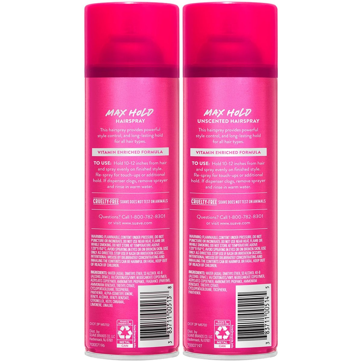 Suave Max Hold Hairspray Variety 2-Pack - Unscented & Scented, 11 oz Each - Strong Hold Aerosol Hairspray - görsel 15