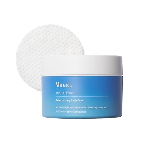 Murad Retexturizing Body Pads – Acne-Fighting Exfoliating Pads with Azelaic, Salicylic, and Glycolic Acid for Acne Breakouts, Smoothing KP Bumps, and Soothing Aggravated Skin – 45 Pads Avelisse