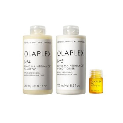Olaplex Wash and Shine Hair Kit: No. 4, 5, 7 - Shampoo & Conditioner Set for Frizz Control, Hydration & Shine Avelisse