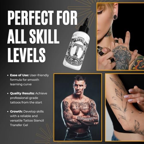 Hardtochooseone Tattoo Stencil Gel - Premium Tattoo Transfer Gel for Artists - USA Standard Stencil Stuff for Lining, Shading, Tribal, and Blending - Professional Transfer Solution for Precise Designs (4.2 fl oz) - görsel 16