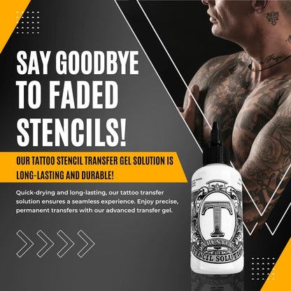 Hardtochooseone Tattoo Stencil Gel - Premium Tattoo Transfer Gel for Artists - USA Standard Stencil Stuff for Lining, Shading, Tribal, and Blending - Professional Transfer Solution for Precise Designs (4.2 fl oz)