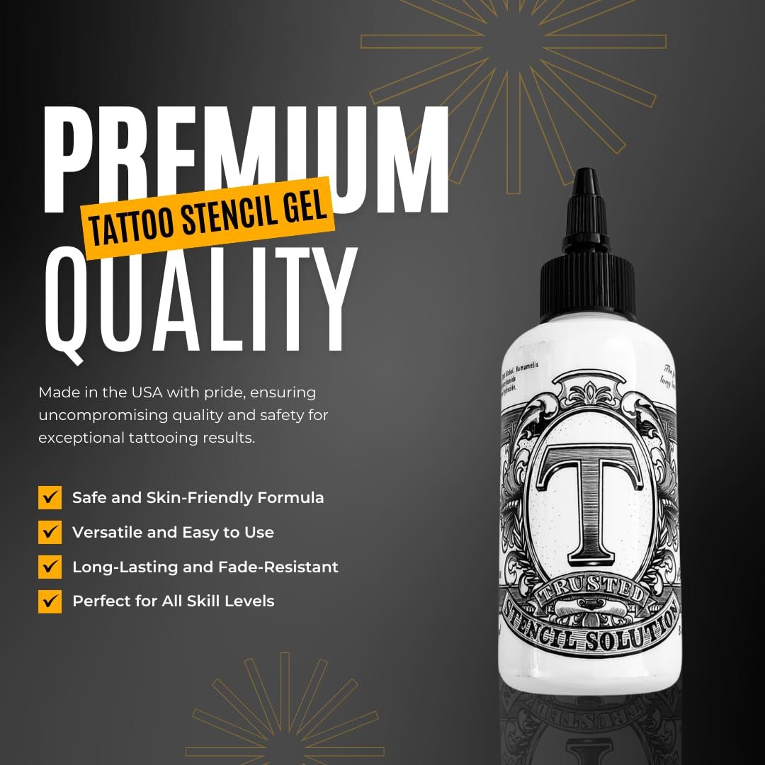 Hardtochooseone Tattoo Stencil Gel - Premium Tattoo Transfer Gel for Artists - USA Standard Stencil Stuff for Lining, Shading, Tribal, and Blending - Professional Transfer Solution for Precise Designs (4.2 fl oz) - görsel 3