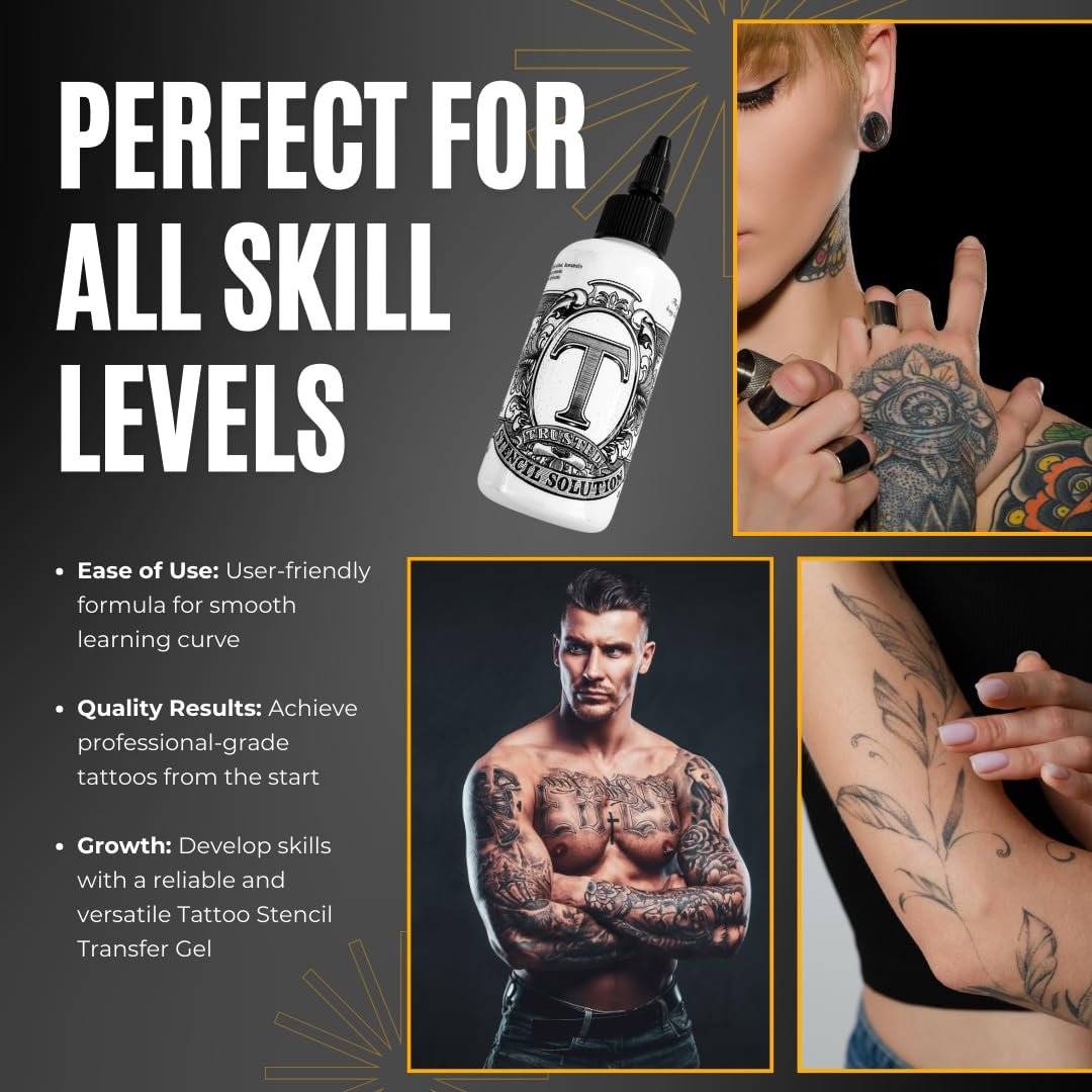Hardtochooseone Tattoo Stencil Gel - Premium Tattoo Transfer Gel for Artists - USA Standard Stencil Stuff for Lining, Shading, Tribal, and Blending - Professional Transfer Solution for Precise Designs (4.2 fl oz) - görsel 15