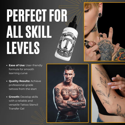 Hardtochooseone Tattoo Stencil Gel - Premium Tattoo Transfer Gel for Artists - USA Standard Stencil Stuff for Lining, Shading, Tribal, and Blending - Professional Transfer Solution for Precise Designs (4.2 fl oz)