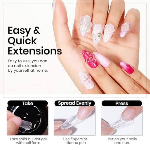 MIZHSE 30g 3D Gel Nail Art Kit - Clear Sculpting Builder Gel for Soak-Off UV/LED Nails, 2-Piece Set - görsel 6