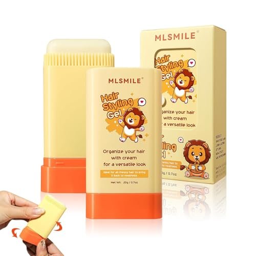 MINXUEYEN Kids Hair Styling Gel - Natural Hair Wax Stick with Built-in Comb, 0.71 oz Clear Non-Greasy Finishing Stick for Easy Styling - görsel 2