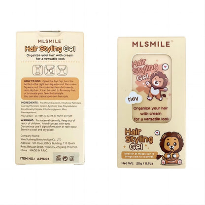 MINXUEYEN Kids Hair Styling Gel - Natural Hair Wax Stick with Built-in Comb, 0.71 oz Clear Non-Greasy Finishing Stick for Easy Styling
