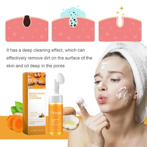 EIVJEC Turmeric Facial Cleanser – 2 Pack Foaming Face Wash with Turmeric Acid for All Skin Types - görsel 12