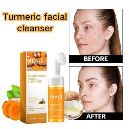 EIVJEC Turmeric Facial Cleanser – 2 Pack Foaming Face Wash with Turmeric Acid for All Skin Types