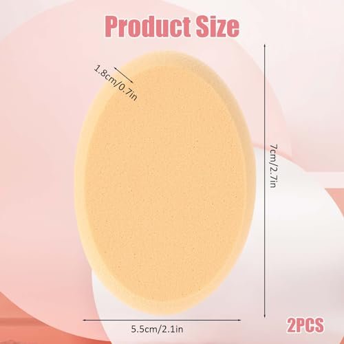 2 Pack Oval Puff Egg Foundation Sponge - Professional Makeup Sponges for Flawless Foundation, Blush, and Concealer Application (Skin Tone and Pink) - görsel 4