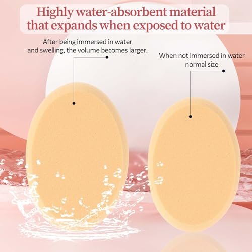 2 Pack Oval Puff Egg Foundation Sponge - Professional Makeup Sponges for Flawless Foundation, Blush, and Concealer Application (Skin Tone and Pink) - görsel 6