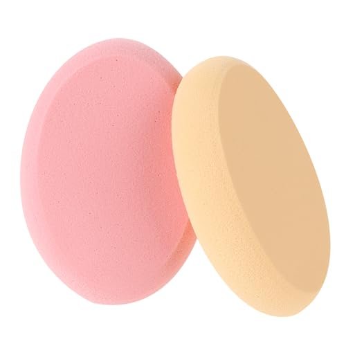 2 Pack Oval Puff Egg Foundation Sponge - Professional Makeup Sponges for Flawless Foundation, Blush, and Concealer Application (Skin Tone and Pink) - görsel 2