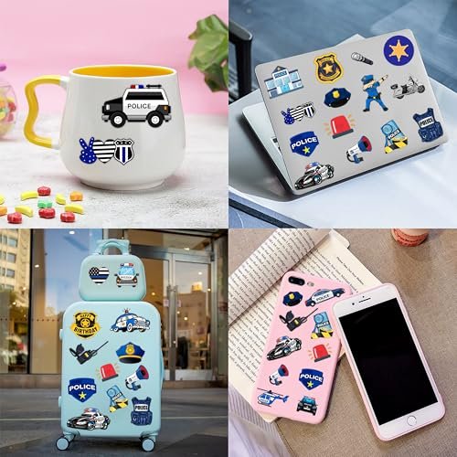 Cherisnowy 72-Piece Police Party Set: 48 Temporary Tattoos & 24 Slap Bracelets – Law Enforcement Birthday Supplies, Baby Shower Gifts, Classroom Rewards for Kids - görsel 18